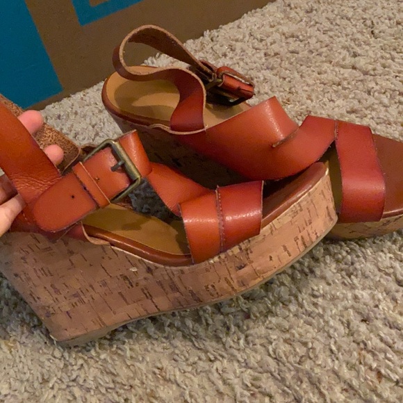 Brown Wedged Heels - Picture 1 of 1